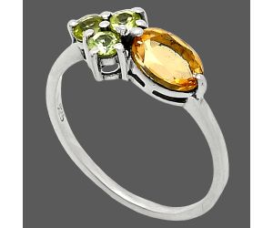 Citrine and Peridot Ring size-7 SDR243484 R-1250, 7x5 mm