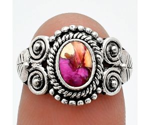 Kingman Pink Dahlia Turquoise Ring size-6 SDR243579 R-1280, 7x5 mm