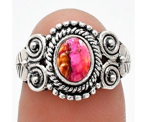 Kingman Pink Dahlia Turquoise Ring size-6 SDR243584 R-1280, 7x5 mm