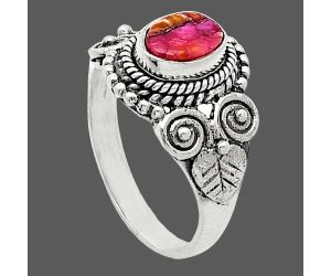 Kingman Pink Dahlia Turquoise Ring size-6 SDR243584 R-1280, 7x5 mm