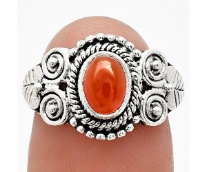 Carnelian Ring size-8 SDR243591 R-1280, 7x5 mm