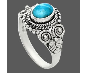 Natural Rare Turquoise Nevada Aztec Mt Ring size-7 SDR243593 R-1280, 7x5 mm