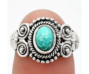 Natural Rare Turquoise Nevada Aztec Mt Ring size-7.5 SDR243594 R-1280, 7x5 mm