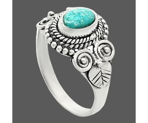 Natural Rare Turquoise Nevada Aztec Mt Ring size-7.5 SDR243594 R-1280, 7x5 mm