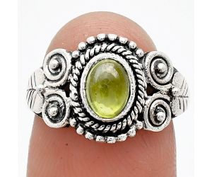 Peridot Cab Ring size-7 SDR243597 R-1280, 7x5 mm