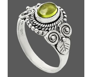 Peridot Cab Ring size-7 SDR243597 R-1280, 7x5 mm