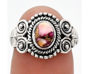 Kingman Pink Dahlia Turquoise Ring size-7 SDR243602 R-1280, 7x5 mm