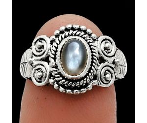 Srilankan Moonstone Ring size-7.5 SDR243609 R-1280, 7x5 mm