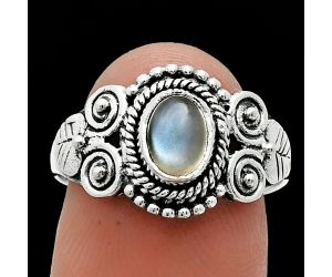 Gray Moonstone Ring size-8 SDR243610 R-1280, 7x5 mm