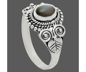 Gray Moonstone Ring size-8 SDR243610 R-1280, 7x5 mm