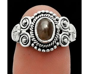 Gray Moonstone Ring size-8 SDR243611 R-1280, 7x5 mm