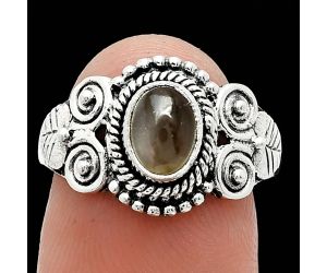 Gray Moonstone Ring size-8 SDR243612 R-1280, 7x5 mm