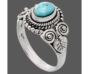 Natural Rare Turquoise Nevada Aztec Mt Ring size-7 SDR243614 R-1280, 7x5 mm