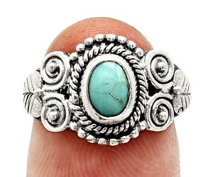 Natural Rare Turquoise Nevada Aztec Mt Ring size-7.5 SDR243615 R-1280, 7x5 mm