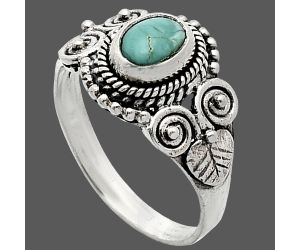 Natural Rare Turquoise Nevada Aztec Mt Ring size-7.5 SDR243615 R-1280, 7x5 mm