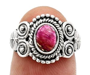 Kingman Pink Dahlia Turquoise Ring size-6 SDR243619 R-1280, 7x5 mm