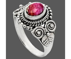 Kingman Pink Dahlia Turquoise Ring size-6 SDR243619 R-1280, 7x5 mm