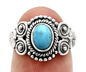 Natural Rare Turquoise Nevada Aztec Mt Ring size-7 SDR243620 R-1280, 7x5 mm