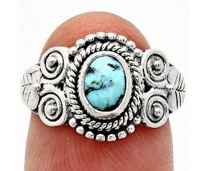 Lucky Charm Tibetan Turquoise Ring size-8 SDR243625 R-1280, 7x5 mm