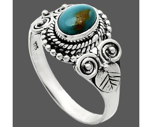 Natural Rare Turquoise Nevada Aztec Mt Ring size-8 SDR243626 R-1280, 7x5 mm