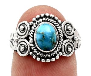 Natural Rare Turquoise Nevada Aztec Mt Ring size-7 SDR243627 R-1280, 7x5 mm