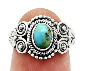 Natural Rare Turquoise Nevada Aztec Mt Ring size-8 SDR243628 R-1280, 7x5 mm