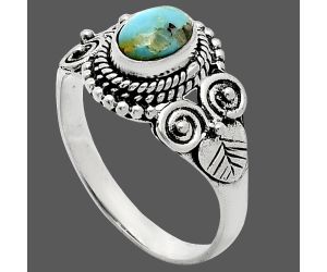 Natural Rare Turquoise Nevada Aztec Mt Ring size-8 SDR243628 R-1280, 7x5 mm