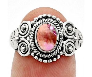 Kingman Pink Dahlia Turquoise Ring size-8 SDR243629 R-1280, 7x5 mm