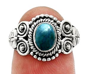 Azurite Chrysocolla Ring size-8 SDR243631 R-1280, 7x5 mm