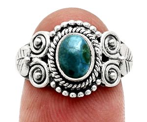 Azurite Chrysocolla Ring size-8 SDR243636 R-1280, 7x5 mm