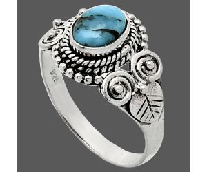 Natural Turquoise Morenci Mine Ring size-8 SDR243639 R-1280, 7x5 mm