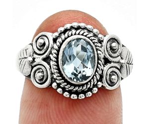 Sky Blue Topaz Ring size-7 SDR243642 R-1280, 7x5 mm