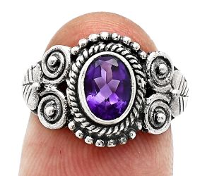 African Amethyst Ring size-7 SDR243644 R-1280, 7x5 mm