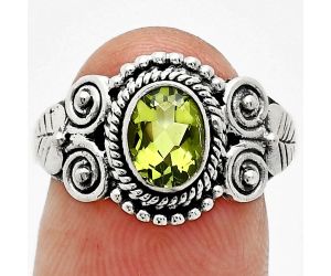 Peridot Ring size-8 SDR243659 R-1280, 7x5 mm