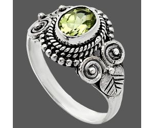 Peridot Ring size-8 SDR243659 R-1280, 7x5 mm