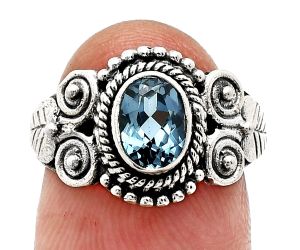 London Blue Topaz Ring size-7 SDR243681 R-1280, 7x5 mm