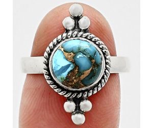 Kingman Copper Teal Turquoise Ring size-7 SDR243689 R-1127, 8x8 mm