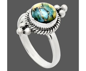 Spiny Oyster Turquoise Ring size-8 SDR243692 R-1127, 8x8 mm