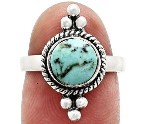 Natural Turquoise Morenci Mine Ring size-7 SDR243702 R-1127, 8x8 mm