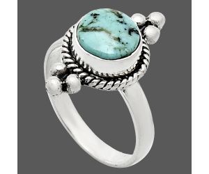 Natural Turquoise Morenci Mine Ring size-7 SDR243702 R-1127, 8x8 mm