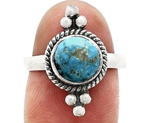 Natural Rare Turquoise Nevada Aztec Mt Ring size-7.5 SDR243704 R-1127, 8x8 mm