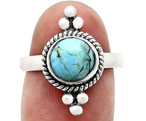 Natural Rare Turquoise Nevada Aztec Mt Ring size-8 SDR243706 R-1127, 8x8 mm