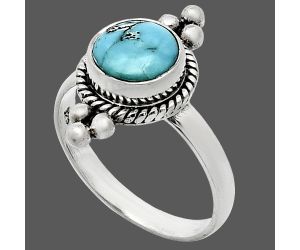 Natural Turquoise Morenci Mine Ring size-8 SDR243708 R-1127, 8x8 mm