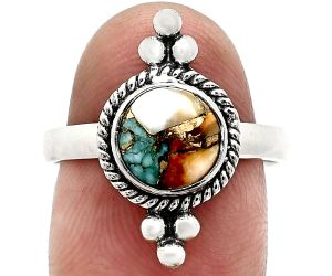 Spiny Oyster Turquoise Ring size-8 SDR243709 R-1127, 8x8 mm