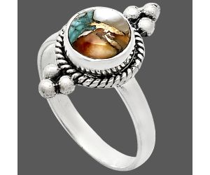 Spiny Oyster Turquoise Ring size-8 SDR243709 R-1127, 8x8 mm