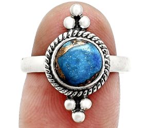 Copper Blue Turquoise Ring size-8 SDR243710 R-1127, 8x8 mm