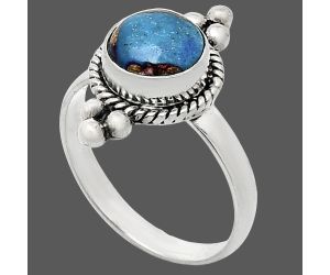 Copper Blue Turquoise Ring size-8 SDR243710 R-1127, 8x8 mm