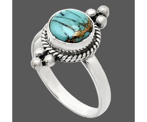 Kingman Copper Teal Turquoise Ring size-8 SDR243711 R-1127, 8x8 mm