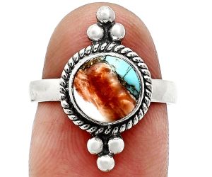 Spiny Oyster Turquoise Ring size-7 SDR243716 R-1127, 8x8 mm