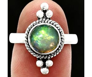 Ethiopian Opal Ring size-8 SDR243719 R-1127, 8x8 mm